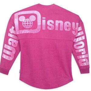 XL Authentic Disney Magenta puffy ombré sparkly long sleeve Spirit Jersey